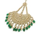 Artificial Indian Pakistani Jewelry Hiran Jhoomar Passa Polki Reverse Diamond Stones