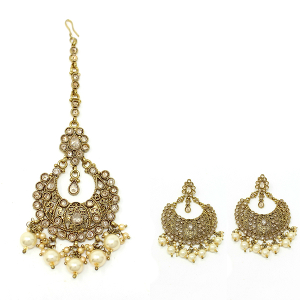 Indian Jewelry Kundan Tikka Set