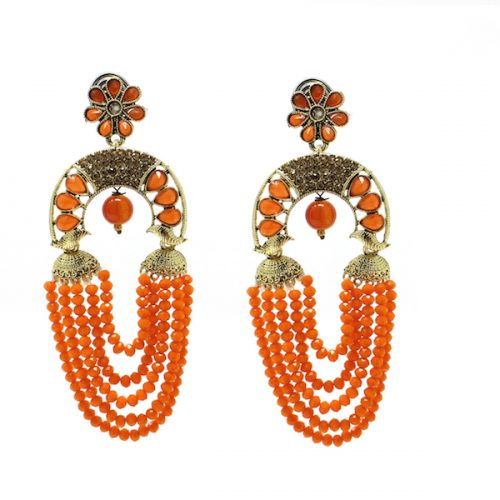 Indian Jewelry Kundan Stone Bead Earrings Colorful