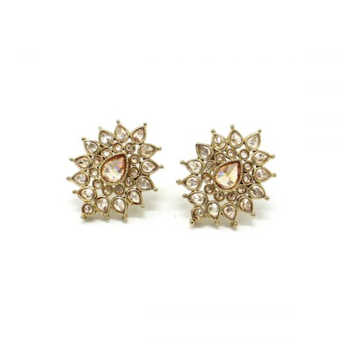 Indian Jewelry Polki Stud Tops Earrings