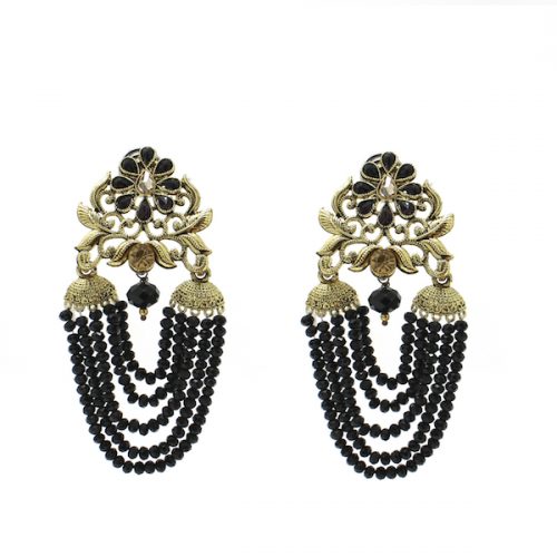 Indian Jewelry Kundan Stone Bead Earrings Colorful