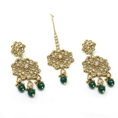 Indian Jewelry Antique Gold Tikka Set