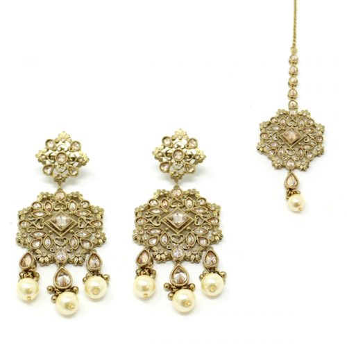 Indian Jewelry Antique Gold Tikka Set