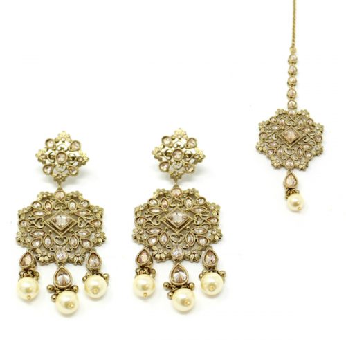 Indian Jewelry Antique Gold Tikka Set