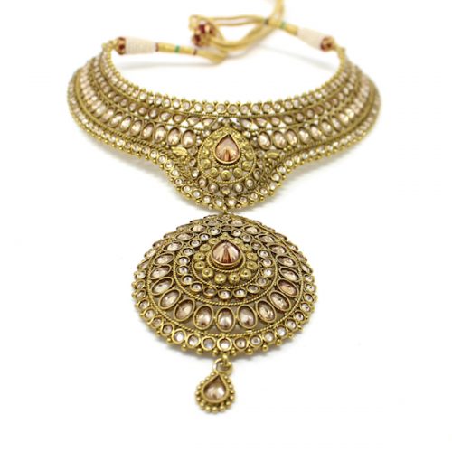 Indian Jewelry Polki Kundan Lipika Earrings Necklace Set