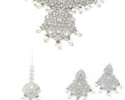 Indian Jewelry Silver Necklace Polki Stone Choker Set