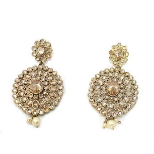 Artificial Polki Indian Jewelry Earrings Stone