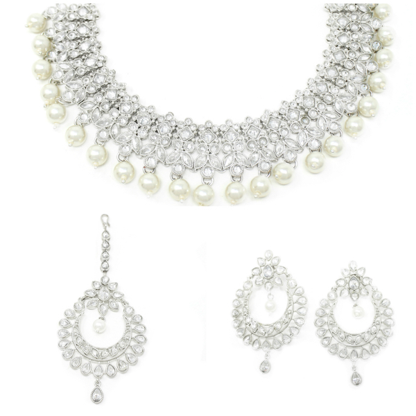 Indian Jewelry Silver Necklace Set