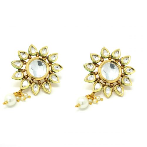 Indian Jewelry Kundan Artificial Stone Stud Earrings Surajani