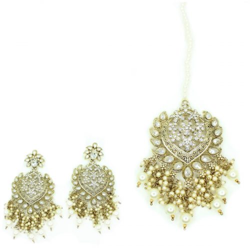 Indian Jewelry Amirah Tikka Set Kundan Polki Set Antique Gold Tikka Set