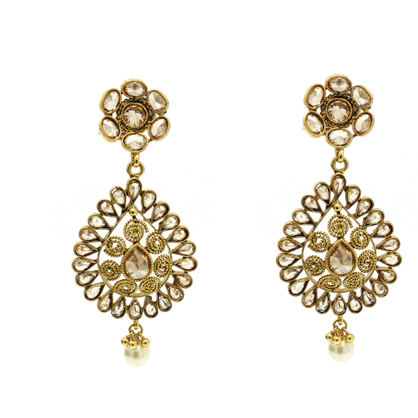 Indian Jewelry Polki Set Tikka Necklace Earrings Full Bridal Set