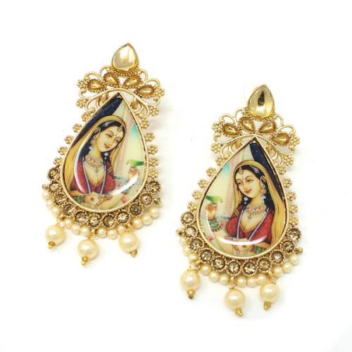 Indian Jewelry Kundan Artificial Stone Maharani Earrings Sitadevi