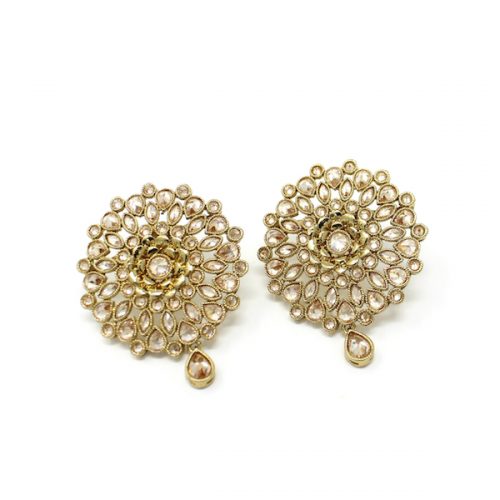 Indian Jewelry Polki Stud Earrings Yanti