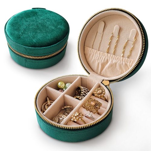 Green Aja Jewelry Travel Case