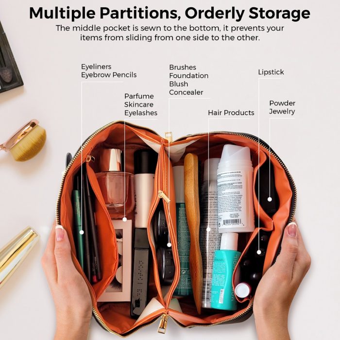 Evelyn Black Makeup Bag