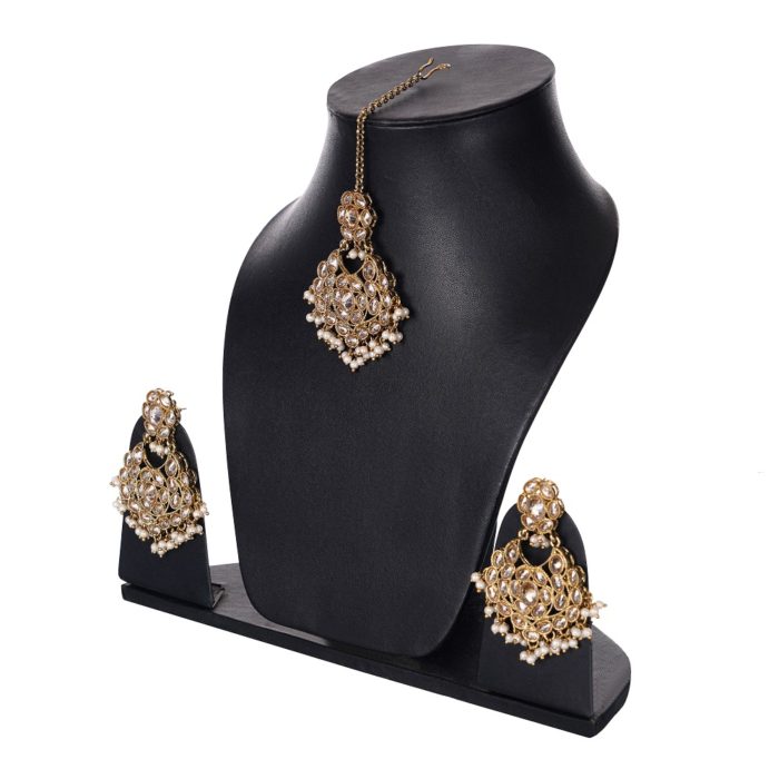 Indian Jewelry Tikka Set Suhan White Pearls