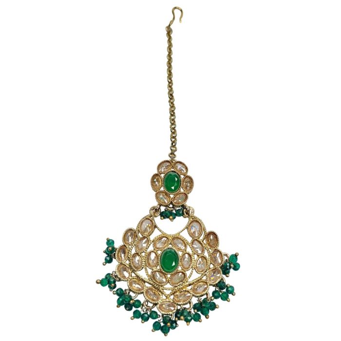 Indian Jewelry Suhan Green Tikka Set